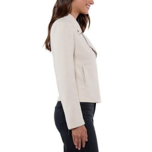 NWT Matty M Ladies' Knit Moto Jacket Tan (Natural) - Picture 2 of 3